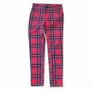 Original Use Men's Red Tartan Plaid Slim Trousers Preppy SZ 30"